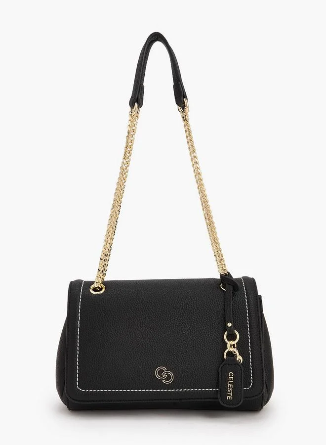 سيليست Contrast Stitch Design Crossbody Bag With Chain Strap